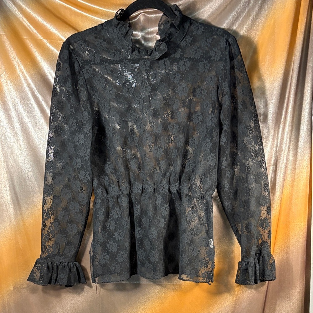 80’s Madonna Goth Black Lace Women's Top. Side has been cut a bit. See pic GG
